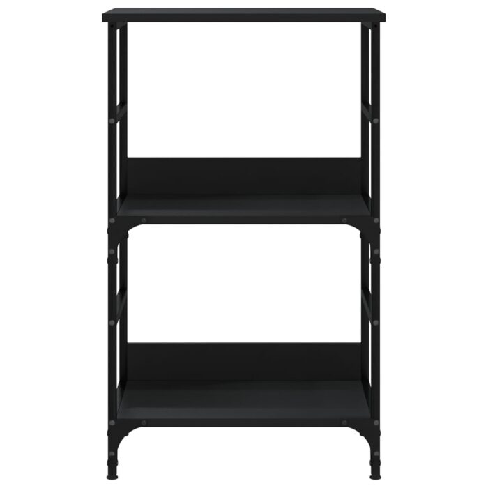 Bibliothèque noir 50x33x82 cm bois d'ingénierie – Image 2