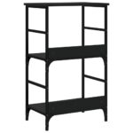 Bibliothèque noir 50x33x82 cm bois d'ingénierie – Image 4