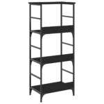 Bibliothèque noir 50x33x117,5 cm bois d'ingénierie – Image 4