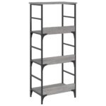 Bibliothèque sonoma gris 50x33x117,5 cm bois d'ingénierie – Image 4