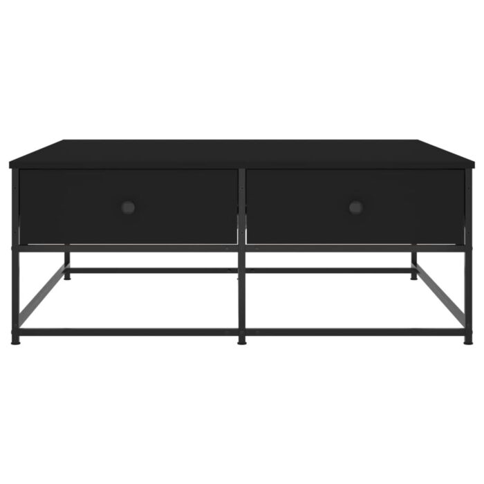 Table basse noir 100x99x40 cm bois d'ingénierie – Image 4