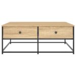 Table basse chêne sonoma 100x99x40 cm bois d'ingénierie – Image 4