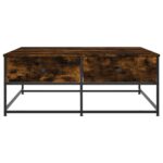 Table basse chêne fumé 100x99x40 cm bois d'ingénierie – Image 4