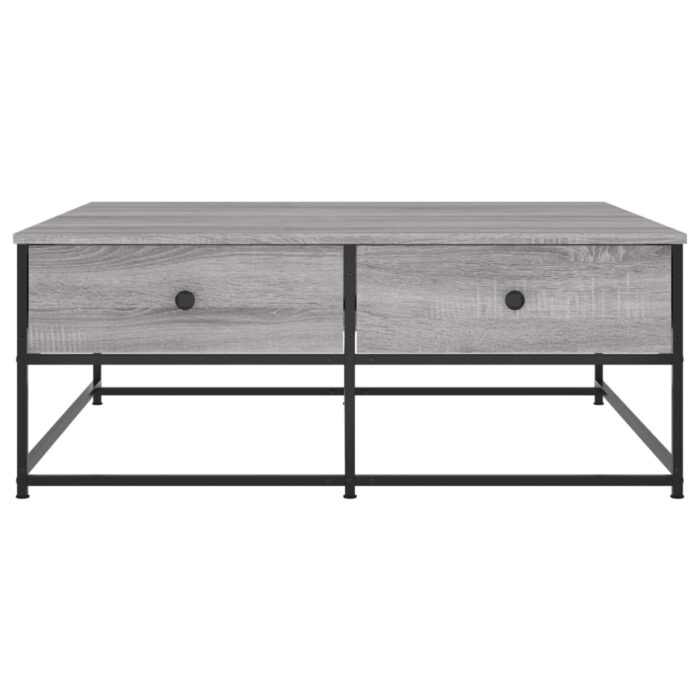 Table basse sonoma gris 100x99x40 cm bois d'ingénierie – Image 4