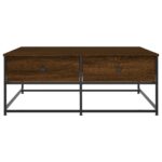 Table basse chêne marron 100x99x40 cm bois d'ingénierie – Image 4