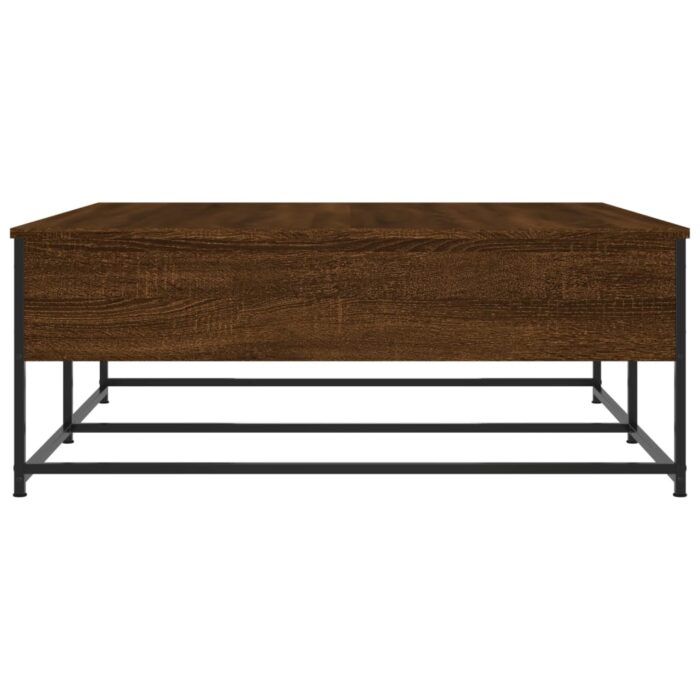 Table basse chêne marron 100x99x40 cm bois d'ingénierie – Image 5