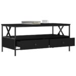 Table basse noir 100x51x45 cm bois d'ingénierie – Image 2