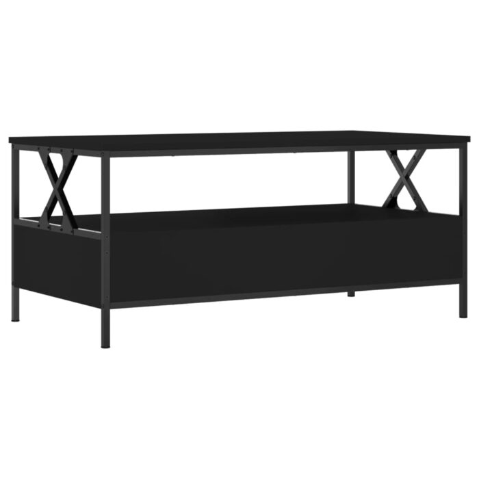 Table basse noir 100x51x45 cm bois d'ingénierie – Image 6