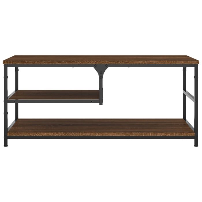 Table basse chêne marron 90x49x40 cm bois d'ingénierie – Image 2