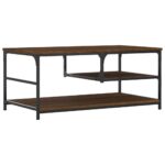 Table basse chêne marron 90x49x40 cm bois d'ingénierie – Image 4