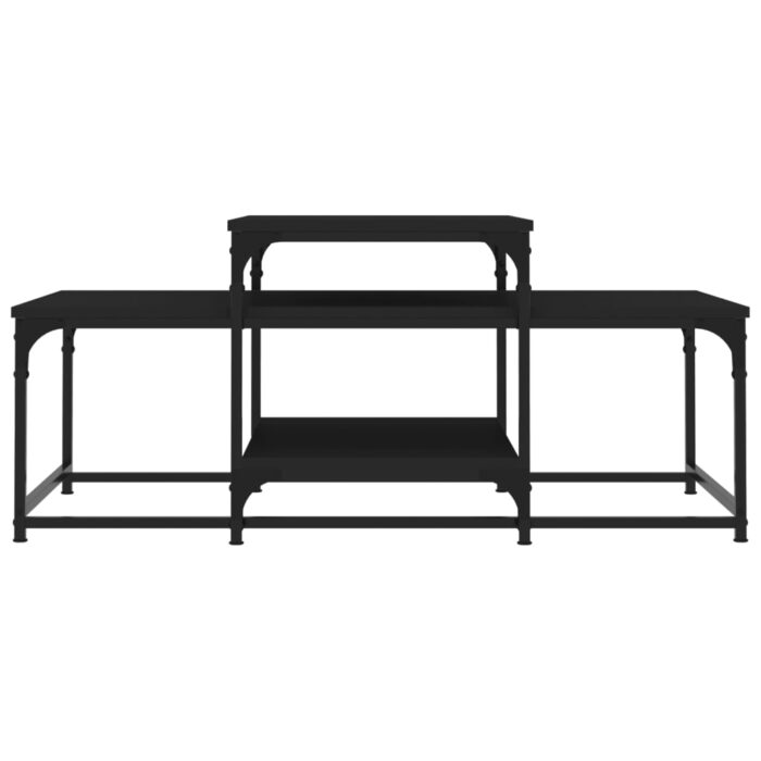 Table basse noir 102x60x45 cm bois d'ingénierie – Image 2