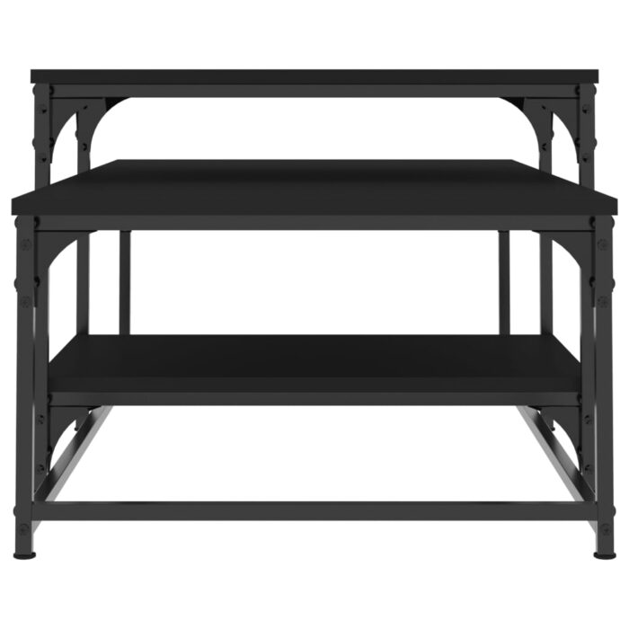 Table basse noir 102x60x45 cm bois d'ingénierie – Image 3