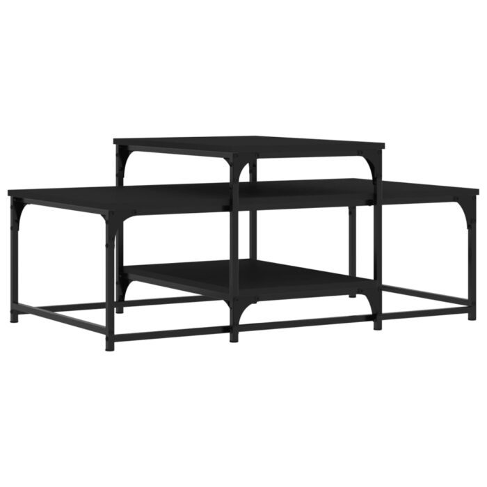 Table basse noir 102x60x45 cm bois d'ingénierie – Image 4