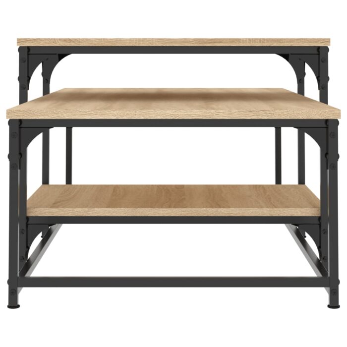 Table basse chêne sonoma 102x60x45 cm bois d'ingénierie – Image 3