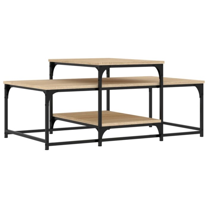 Table basse chêne sonoma 102x60x45 cm bois d'ingénierie – Image 4