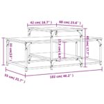 Table basse chêne fumé 102x60x45 cm bois d'ingénierie – Image 7