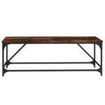 Table basse Chêne fumé 100x50x35 cm Bois d'ingénierie – Image 2