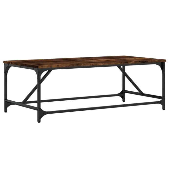 Table basse Chêne fumé 100x50x35 cm Bois d'ingénierie – Image 4