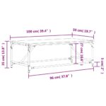 Table basse Chêne fumé 100x50x35 cm Bois d'ingénierie – Image 7