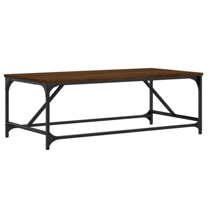 Table basse Chêne marron 100x50x35 cm Bois d'ingénierie – Image 4