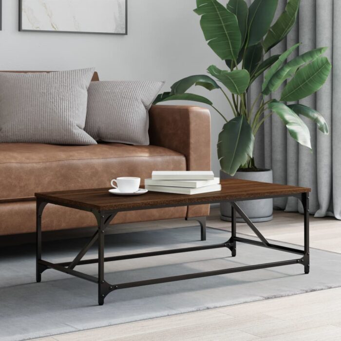 Table basse Chêne marron 100x50x35 cm Bois d'ingénierie – Image 1
