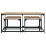 Tables basses gigognes 5 pcs chêne sonoma bois d'ingénierie – Image 2