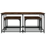 Tables basses gigognes 5 pcs chêne fumé bois d'ingénierie – Image 2