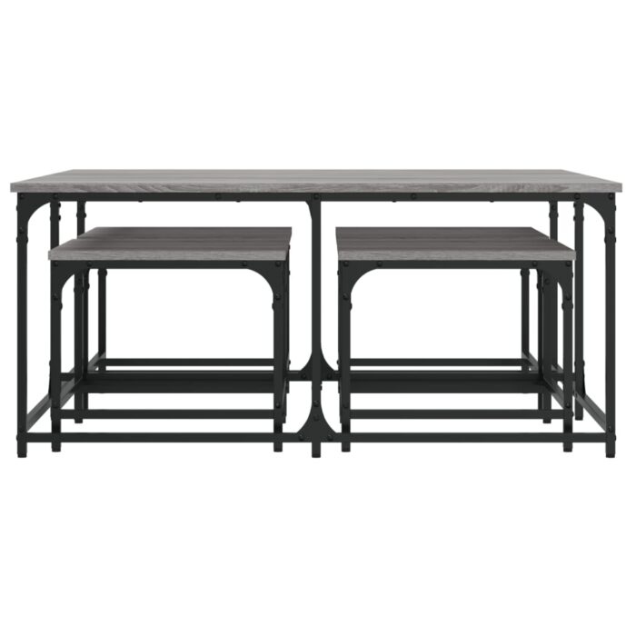 Tables basses gigognes 5 pcs sonoma gris bois d'ingénierie – Image 2