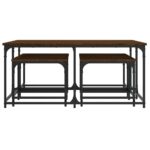 Tables basses gigognes 5 pcs chêne marron bois d'ingénierie – Image 2