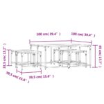 Tables basses gigognes 5 pcs chêne marron bois d'ingénierie – Image 6