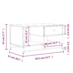 Table basse chêne fumé 85,5x51x45 cm bois d'ingénierie – Image 9