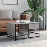 Table basse sonoma gris 85,5x51x45 cm bois d'ingénierie