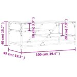 Table basse noir 100x49x40 cm bois d'ingénierie – Image 7