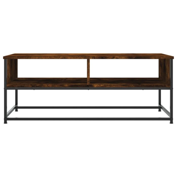 Table basse chêne fumé 100x51x40 cm bois d'ingénierie – Image 2