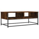 Table basse chêne fumé 100x51x40 cm bois d'ingénierie – Image 4