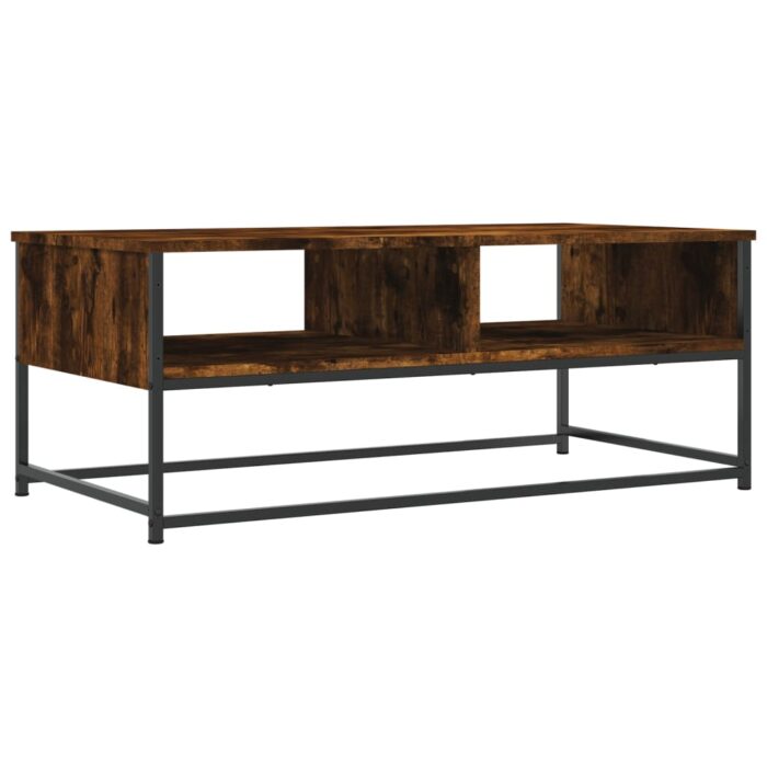 Table basse chêne fumé 100x51x40 cm bois d'ingénierie – Image 4