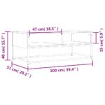 Table basse chêne fumé 100x51x40 cm bois d'ingénierie – Image 7