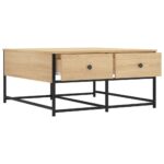 Table basse chêne sonoma 80x80x40 cm bois d'ingénierie – Image 3