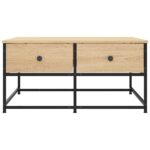 Table basse chêne sonoma 80x80x40 cm bois d'ingénierie – Image 4