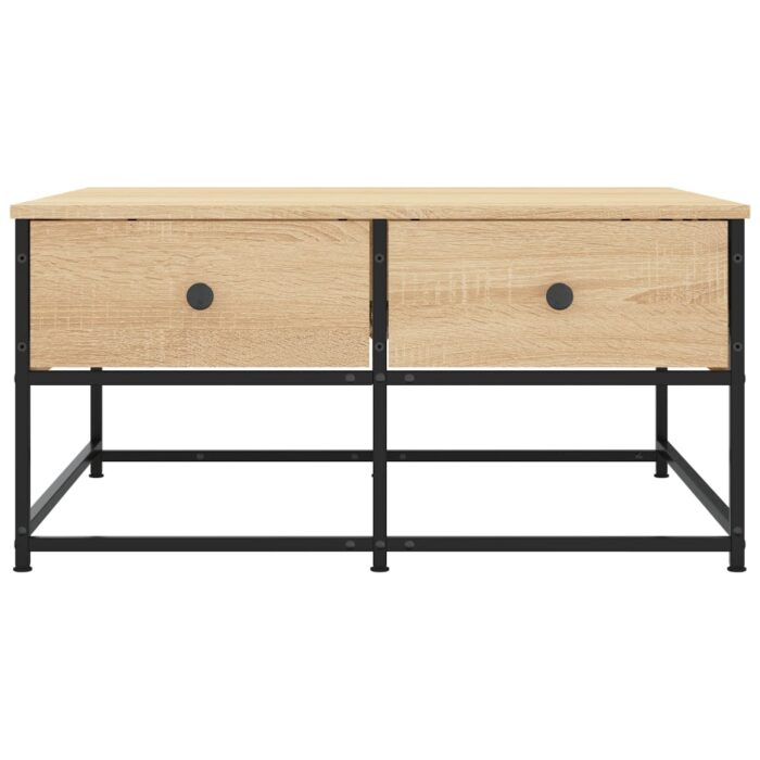 Table basse chêne sonoma 80x80x40 cm bois d'ingénierie – Image 4