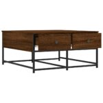 Table basse chêne marron 80x80x40 cm bois d'ingénierie – Image 3