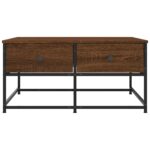 Table basse chêne marron 80x80x40 cm bois d'ingénierie – Image 4