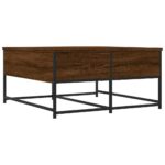Table basse chêne marron 80x80x40 cm bois d'ingénierie – Image 6