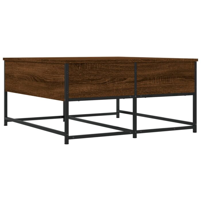 Table basse chêne marron 80x80x40 cm bois d'ingénierie – Image 6