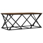 Table basse chêne marron 100x49x40 cm bois d'ingénierie – Image 4
