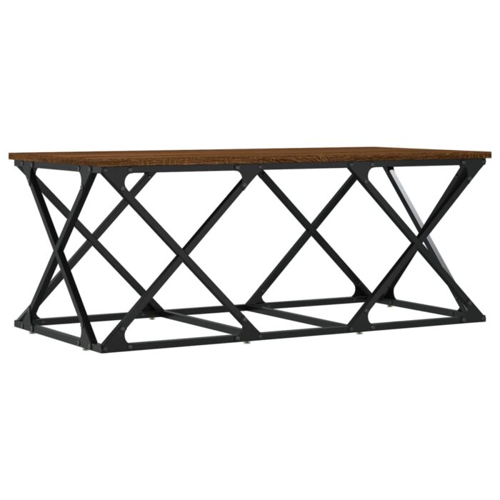 Table basse chêne marron 100x49x40 cm bois d'ingénierie – Image 4