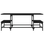 Table basse noir 100x50,5x40 cm bois d'ingénierie – Image 2