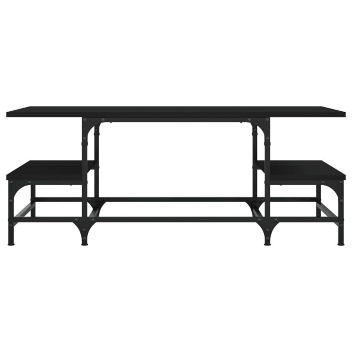 Table basse noir 100x50,5x40 cm bois d'ingénierie – Image 2