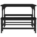 Table basse noir 100x50,5x40 cm bois d'ingénierie – Image 3