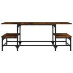 Table basse chêne fumé 100x50,5x40 cm bois d'ingénierie – Image 2